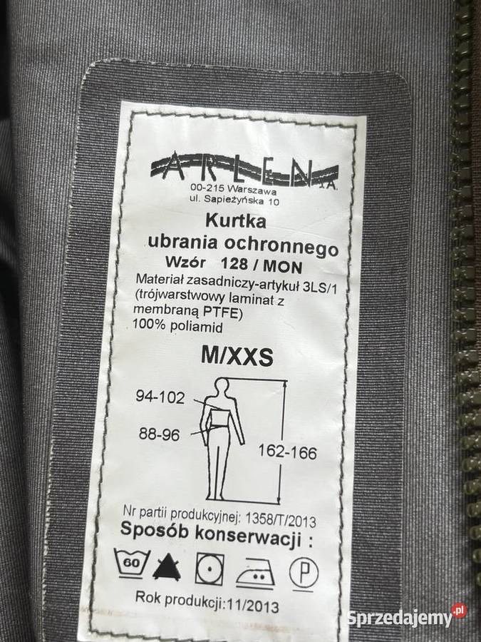 Kurtka i spodnie ubrania ochronnego goretex małopolskie Witkowice sprzedam