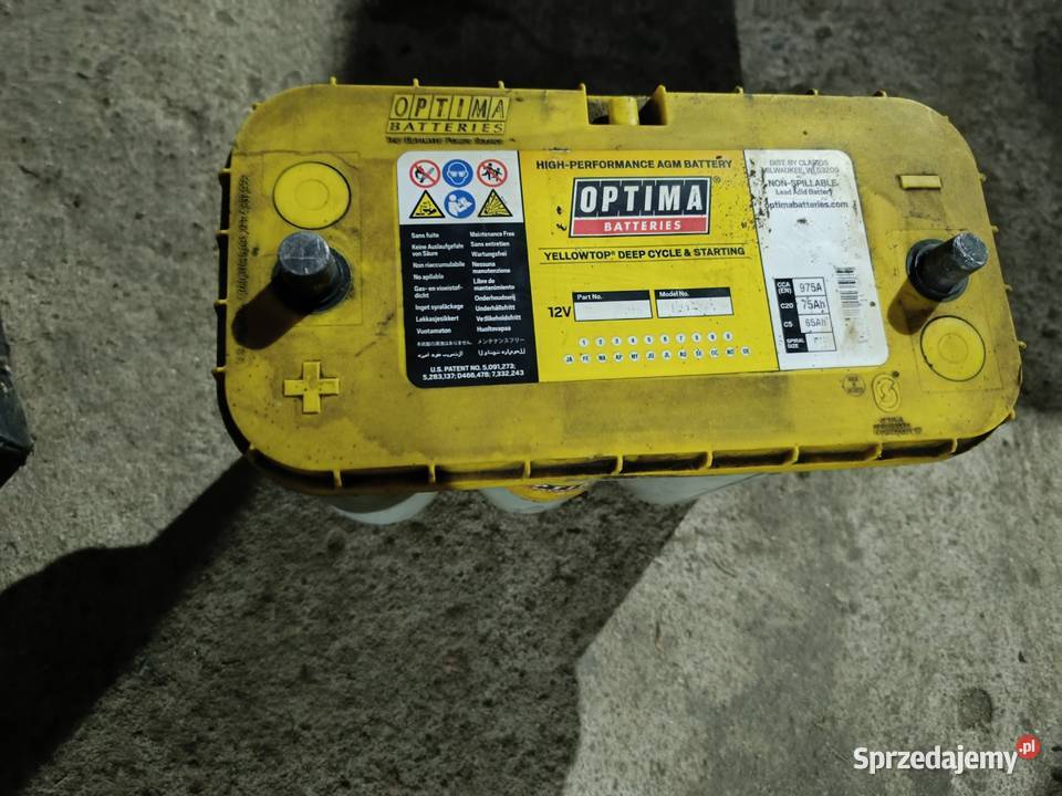 Akumulator Optima 75ah 975a do terenówki car Międzyrzec Podlaski sprzedam