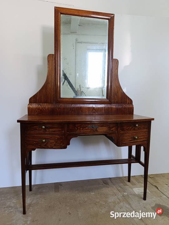 Odnowiona Zabytkowa toaletka z ruchomym lustrem 40cm Toaletki Lekomin