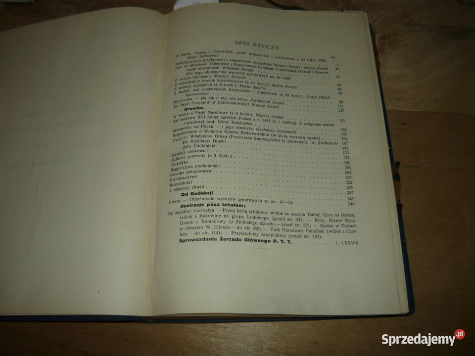 Wierchy rocznik ósmy 1930 wydania Nowy Sącz