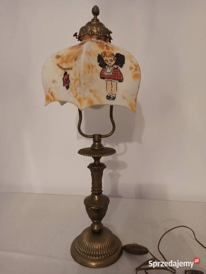 Stylowa lampa stojąca brąz lampka Budzyń