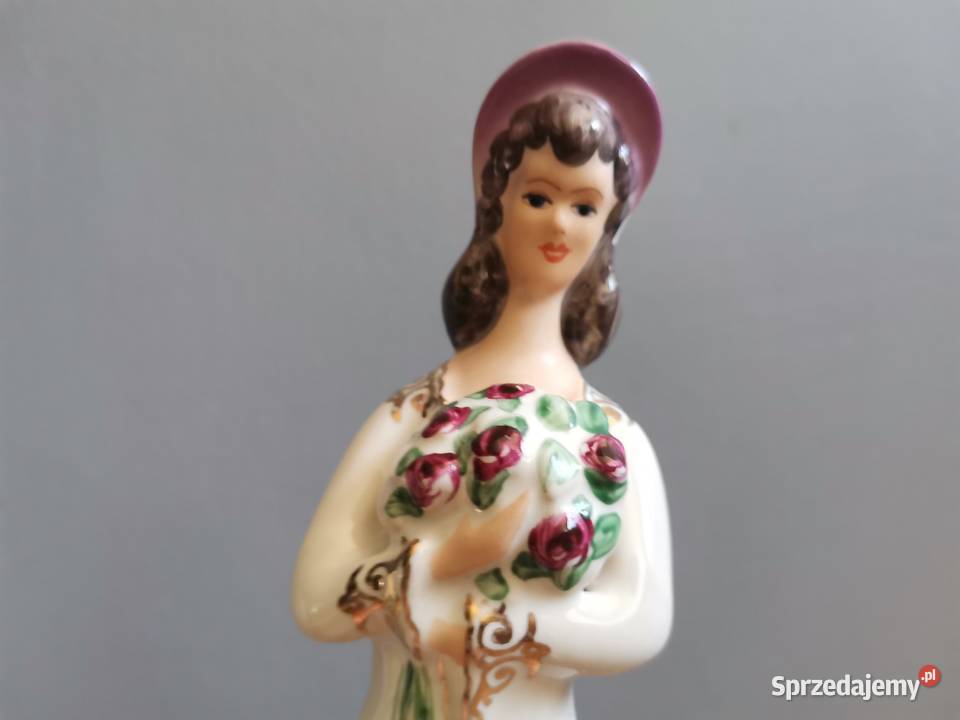 Stara figurka porcelanowa Dama z Kwiatami Porcelana i szkło Katowice