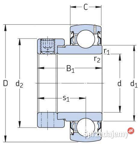 Wkład łożyska 114 3175x62x18 mm SKF YET206104SKF Kamionna