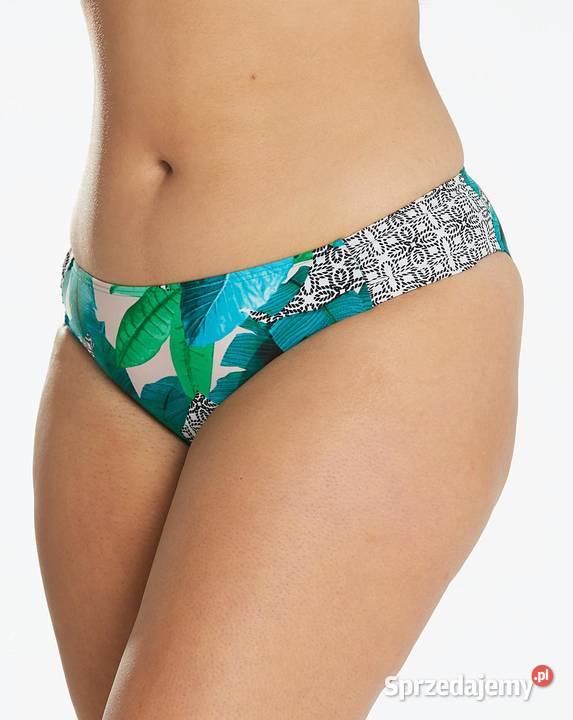 Dół Bikini 46 strój kąpielowy 80 białozielone dwuczęściowe śląskie