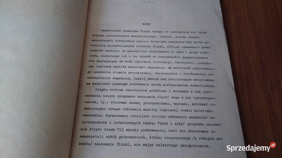 Ruch i siła materiały dydaktyczne fizyki VII sprzedam