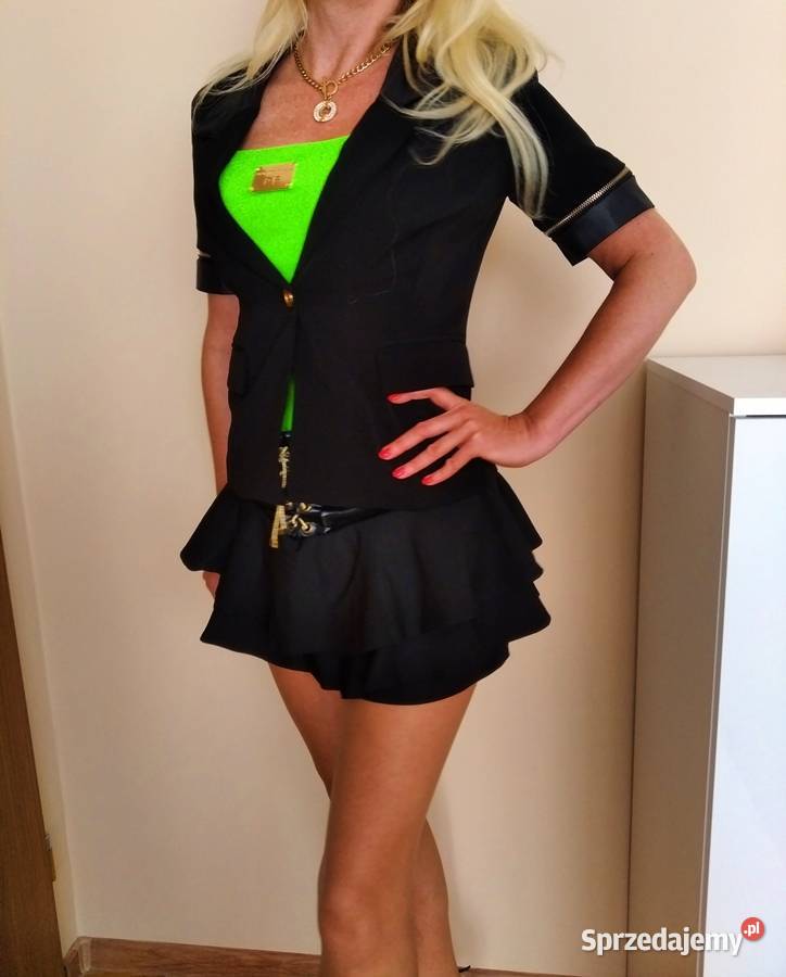 BOSKI żakiet damski czarny krótki rękaw S M Łapy sprzedam