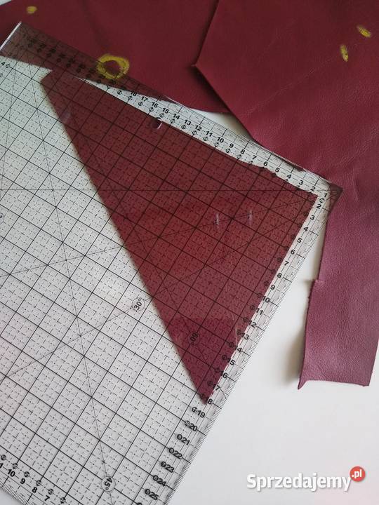 Skóra 140 g Licowa Włoska Czerwony Ciemny Cienka Gdańsk