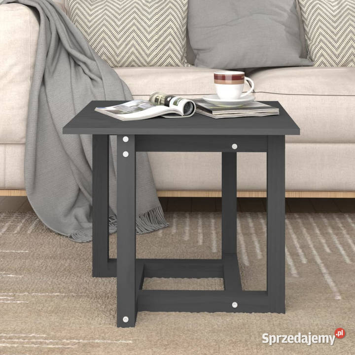 Stolik kawowy szary 50x50x45 lite drewno sosnowe sprzedam