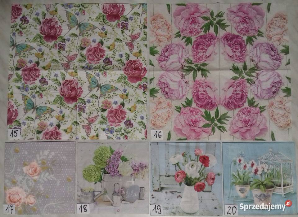 Serwetki decoupage kwiaty zestaw B Laskowiec