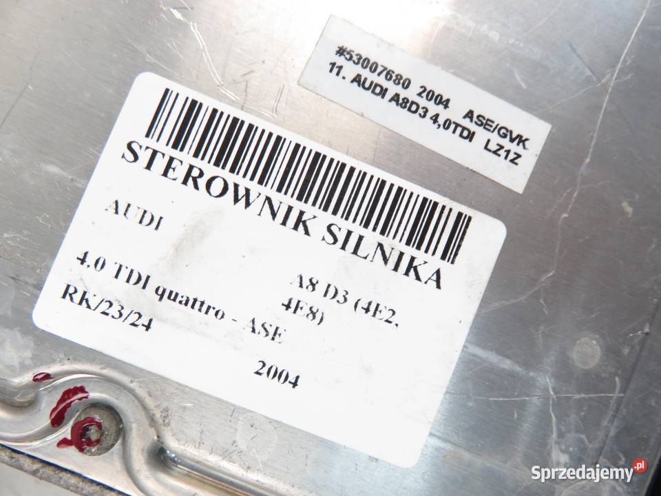 STEROWNIK AUDI A8 D3 40 TDI 4E0907409B Komputery sprzedam