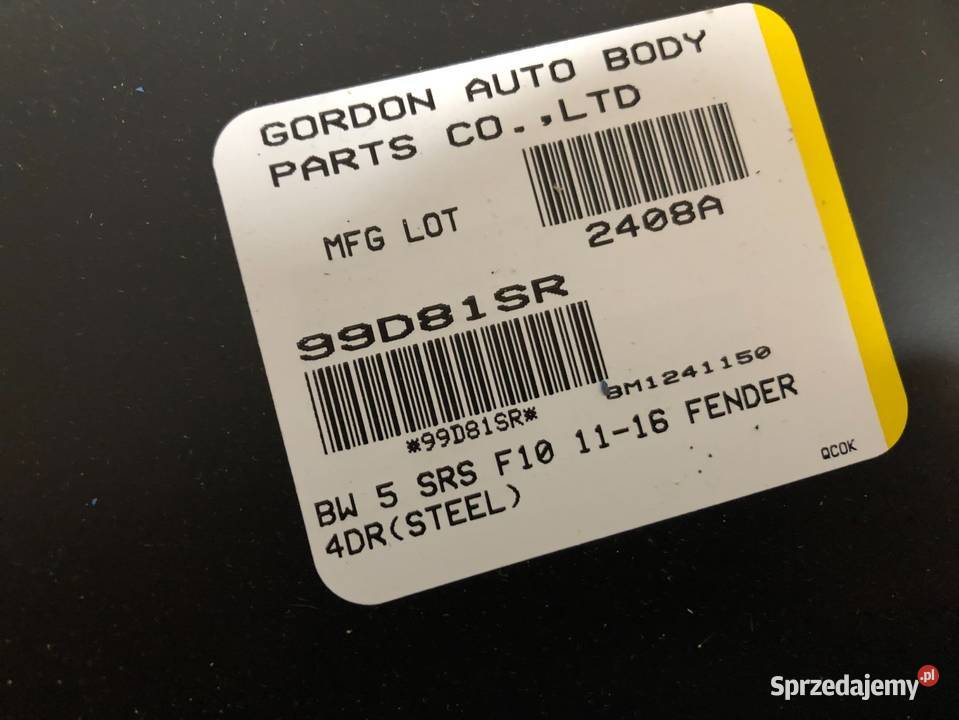 BMW 5 F10 F11 20102016 Błotnik przód przedni świętokrzyskie Skarżysko-Kamienna sprzedam