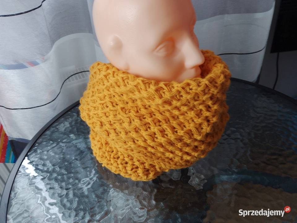 Komin szal damski musztardowy Dla kobiet małopolskie