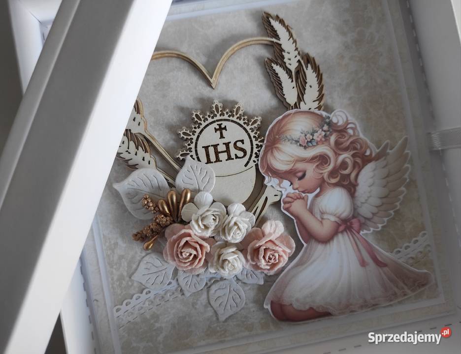 Kartka ręcznie robiona na Komunię Świętą