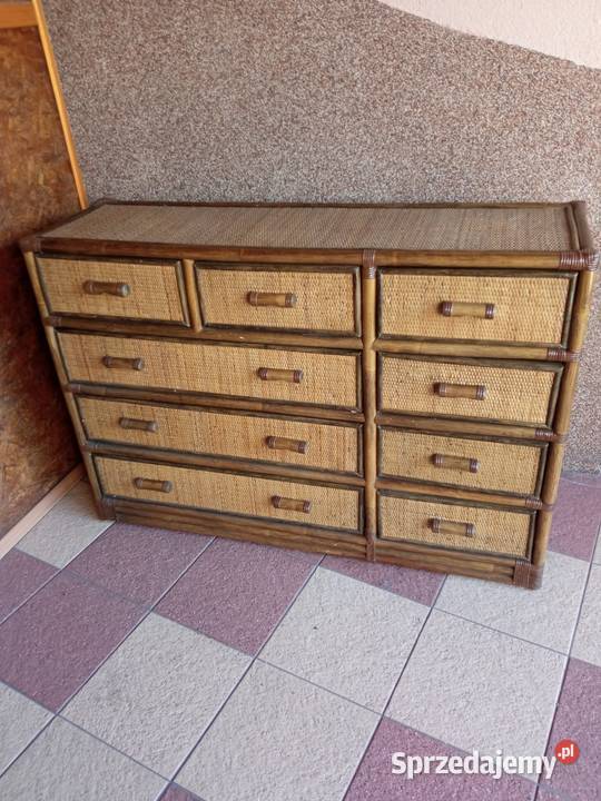 Komoda Rattanowa z szufladami 120x39x84 Sosnowiec