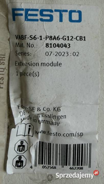 Moduł rozszerzający Festo VABFS61P8A6G12CB1 zachodniopomorskie