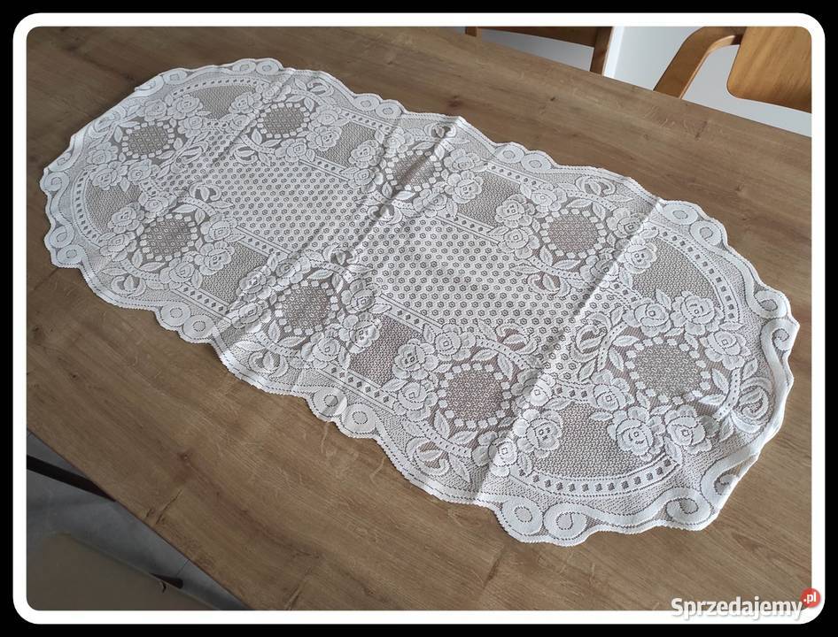 Obrus obrusik serweta koronkowa kwiaty 115 x 53 mazowieckie Płock sprzedam