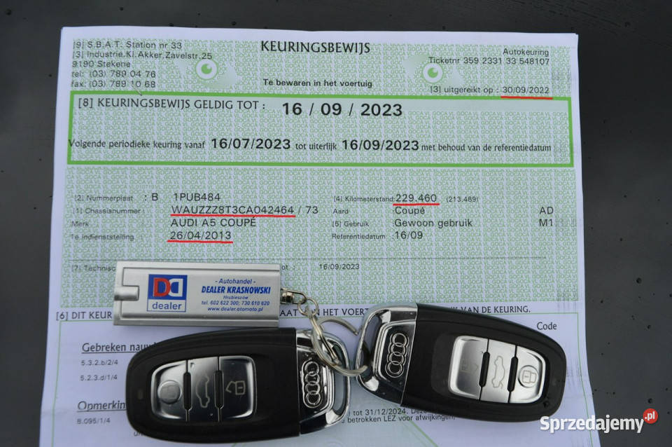 Audi A5 20 TDI COUPE Automat Serwis BiXsenon LED wspomaganie kierownicy lubelskie Hrubieszów