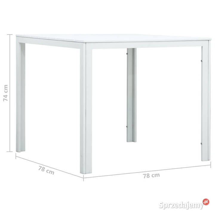 Stolik kawowy biały 78x78x74 HDPE o wyglądzie