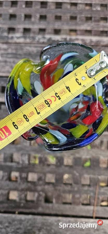 214Oryginał PRLDmuchane szkłoWazon ze szkła zachodniopomorskie Barlinek