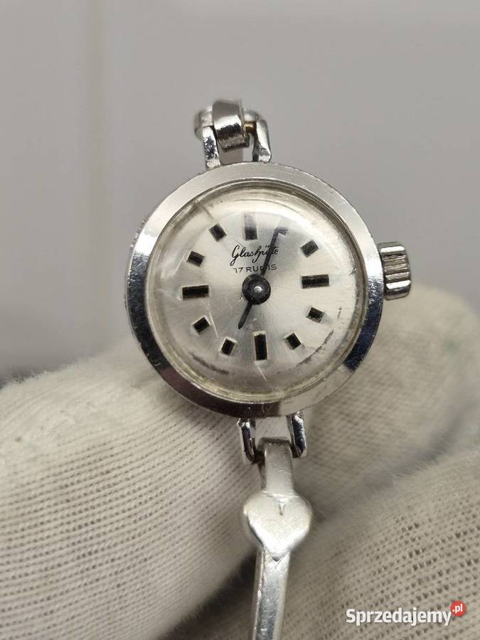 Damski biżuteryjny zegarek mechaniczny Glashutte Damskie śląskie Chorzów sprzedam