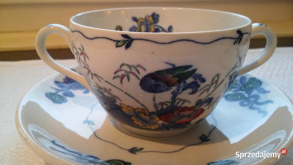 bulionówka na spodeczku Copeland Spode Bude Porcelana i szkło pomorskie Gdańsk