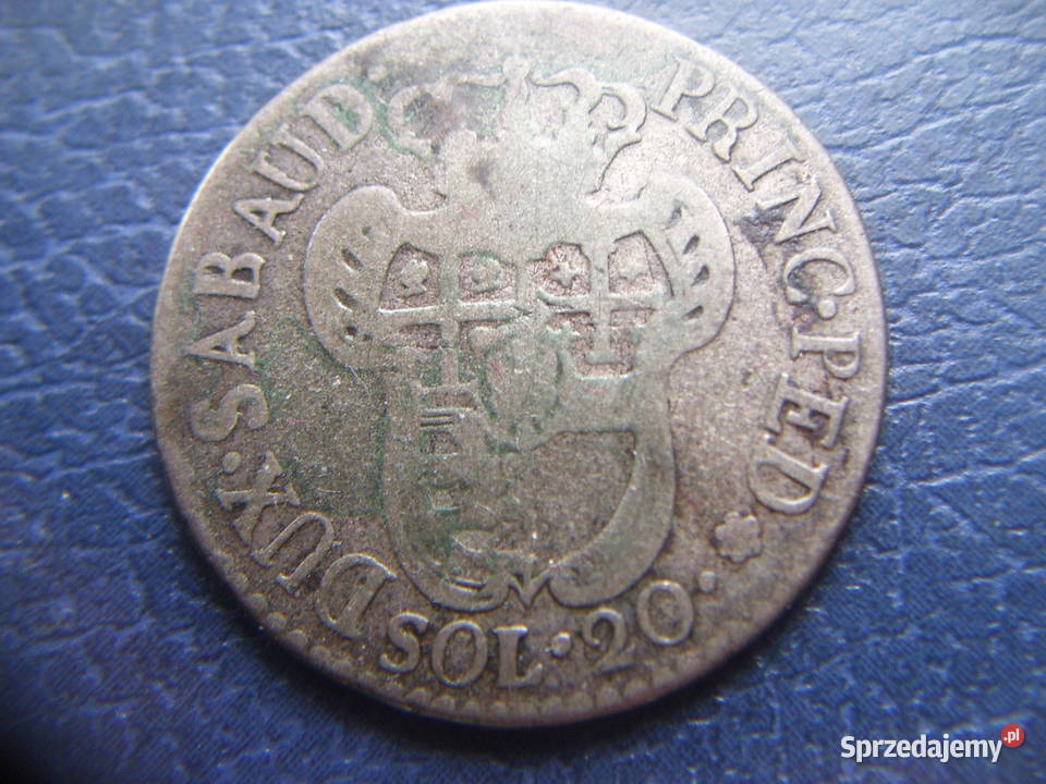 Stare monety 20 soldi 1796 Sabaudia srebro