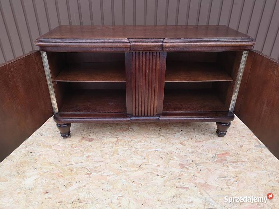 Komoda Niska RTV Dębowa Zgrabna Stara Antyk Meble Swarzędz
