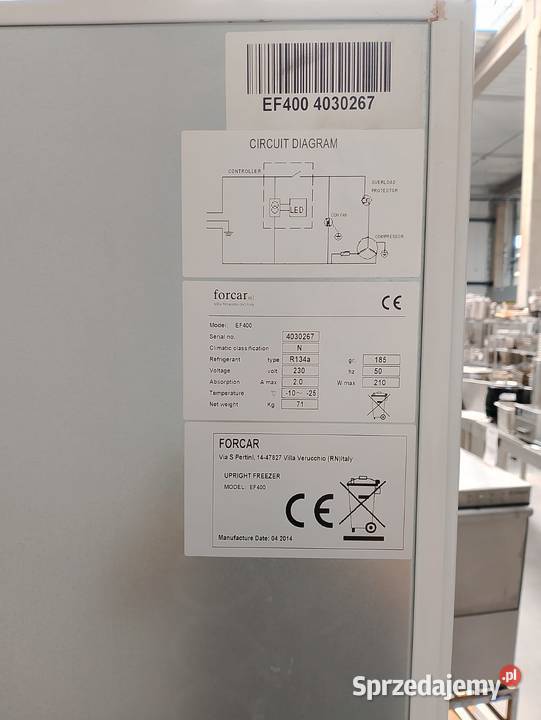 SZAFA MROŹNICZA LAKIEROWANA BIAŁA Forcar EF400 Biznes i Przemysł Wrocław