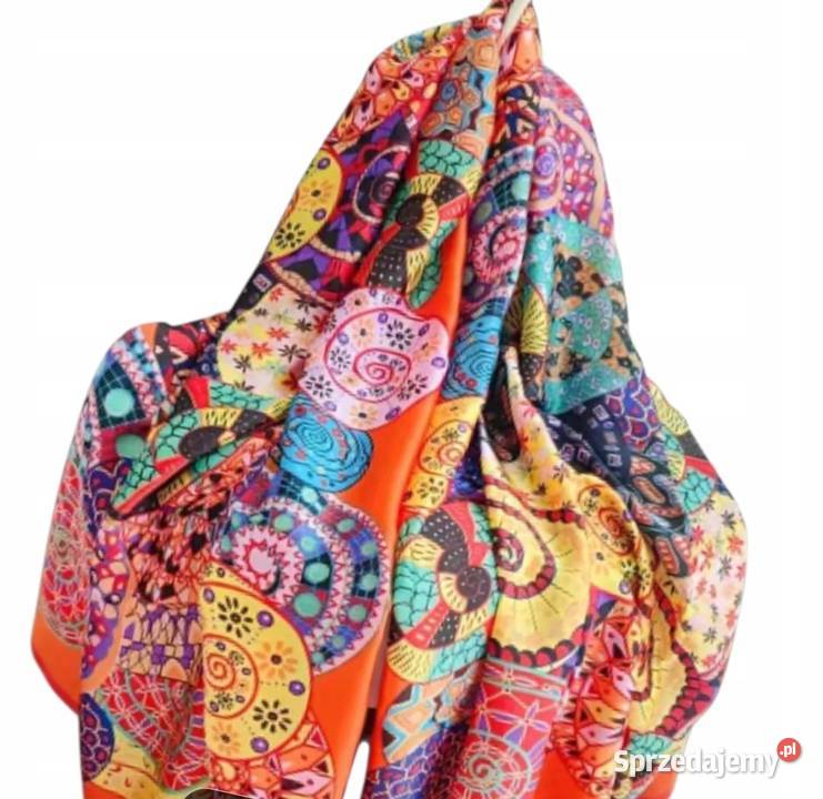 Luksusowa chusta szal apaszka 80x180 jedwab Moda i Styl Pątnów