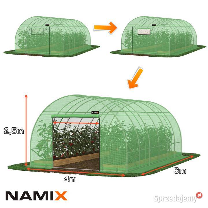 WYPRZEDAŻ Tunel foliowy szklarnia 4x6 m 24m