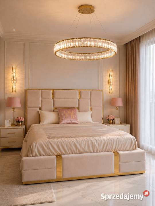 Łóżko Designerskie 180x200 Beżowe Emporio Styl 150cm Łóżka Warszawa