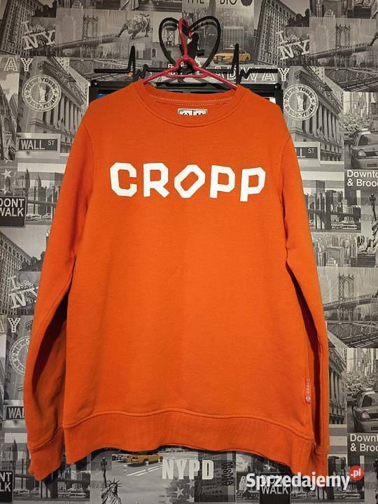 Pomarańczowa Bluza Bawełniana Cropp Logo Suwałki
