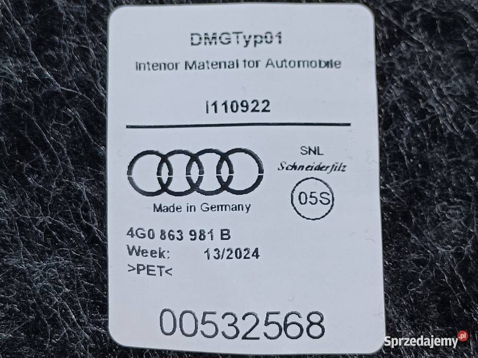 AUDI A6 RS6 WYGŁUSZENIE TAPICERKI DRZWI TYŁ osobowe Pleszew sprzedam