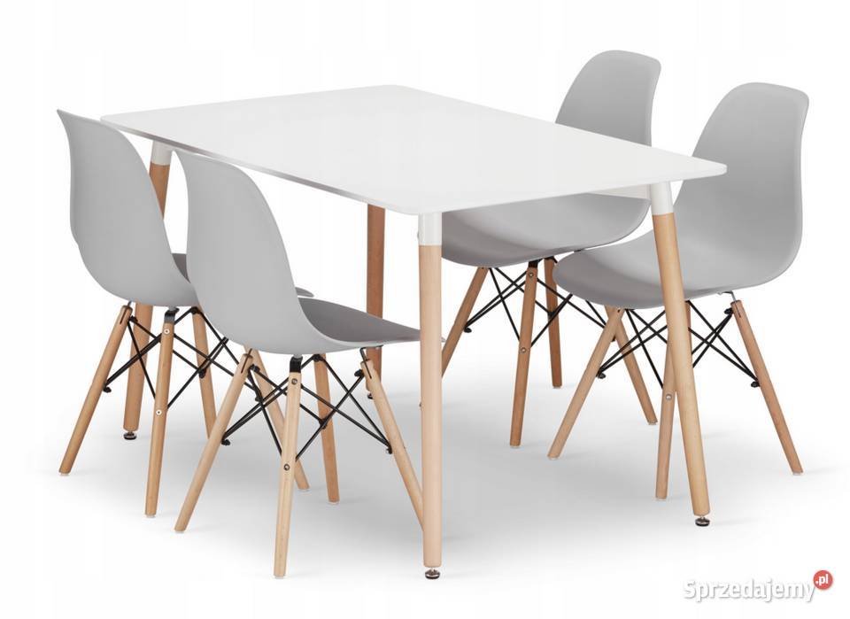 Zestaw Stół 120x80 4 Krzesła Skandynawski Styl Choroszcz
