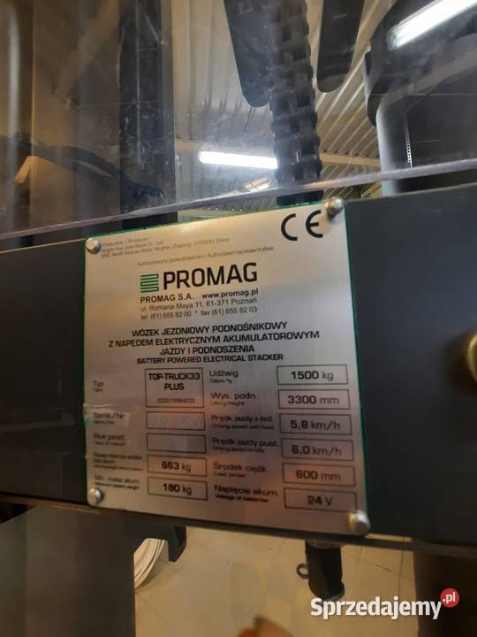 Wózek widłowy elektryczny Promag TOPTRUCK 33 Bydgoszcz