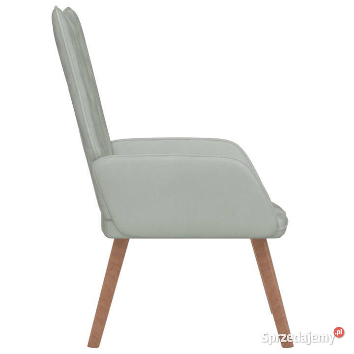 Fotel jasnoszary obity aksamitem WM327655 mazowieckie Warszawa
