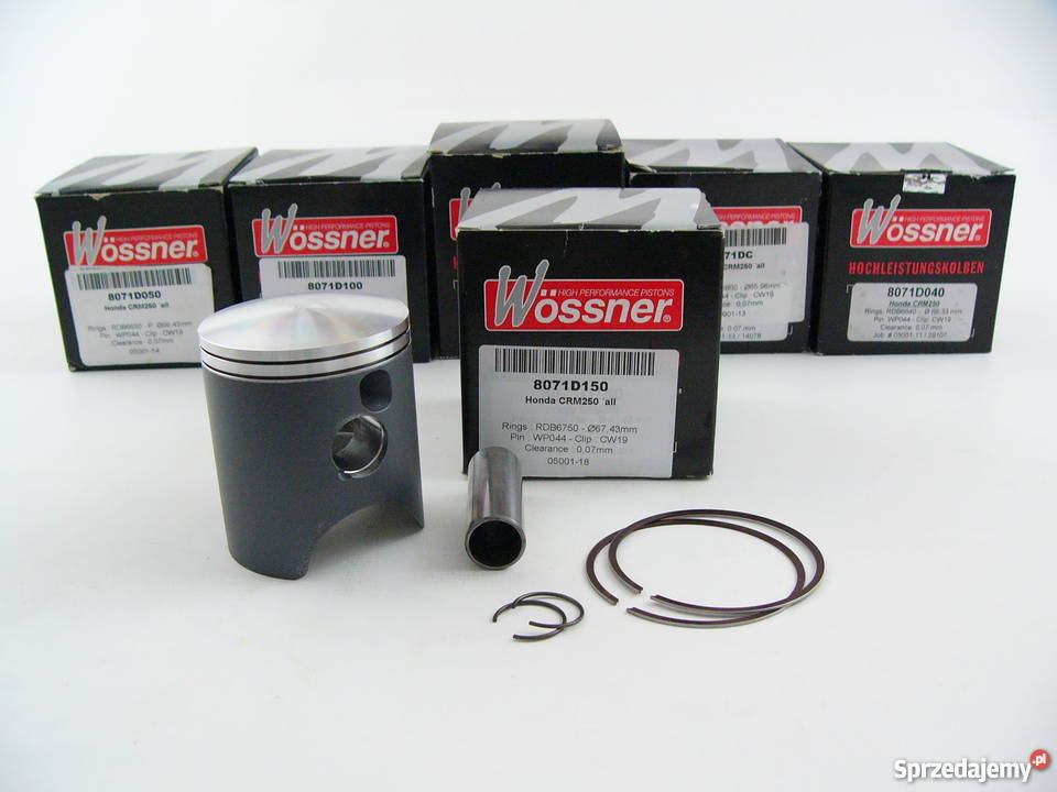 TŁOK komplet tłokowy WOSSNER 6743 mm CRM 250 Silniki i osprzęt Zabrze
