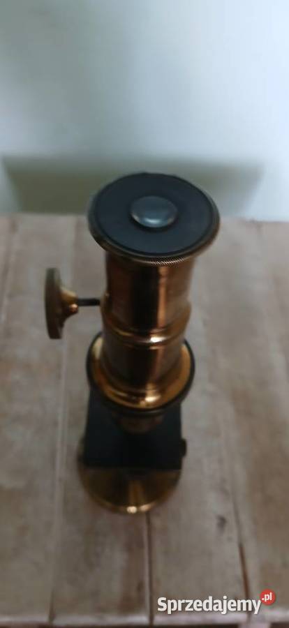 Zabytkowy mosiezny mikroskop z XX w małopolskie Kraków