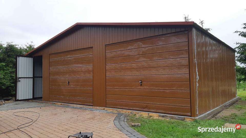 Garaż Blaszany DREWNOPODOBNY 8x6m Wiaty Romstal Pieniężno