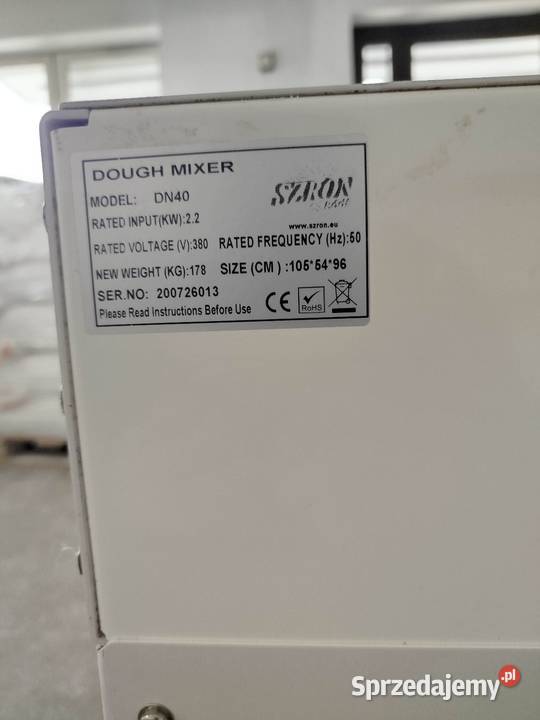 Mikser spiralny 40L Szron DN40 nowy 400V do