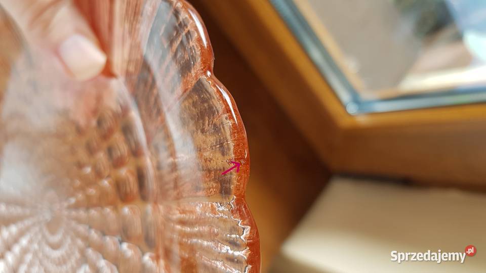 Talerz Cora ok 235 Ząbkowice kolorowe szkło PRL Dąbrowa Górnicza