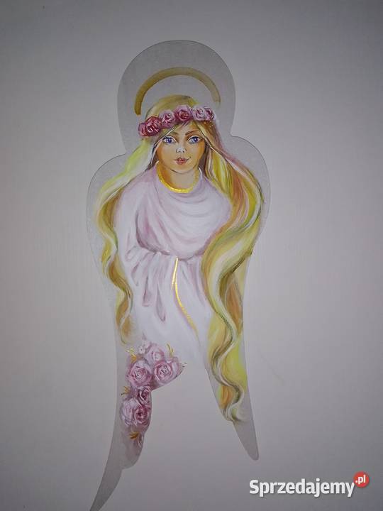 Anioł stróż z wiankiem malowany ręcznie śląskie Katowice sprzedam