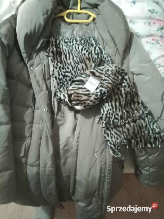 Płaszcz puchowy 36 kaptur odpinany