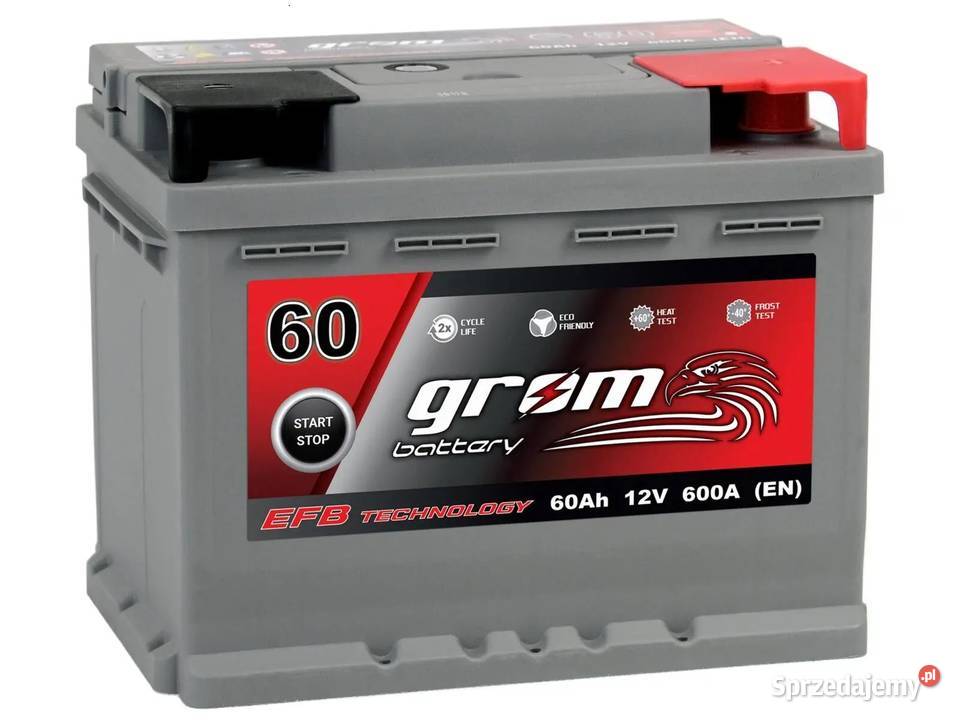 Akumulator GROM EFB STARTSTOP 60Ah 600A Prawy Wrocław sprzedam