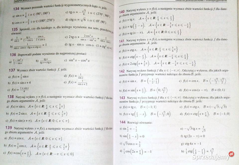 Matematyka 3 Zbiór zadań Zakres podstawowy M Rok wydania 2004 lubelskie Chełm