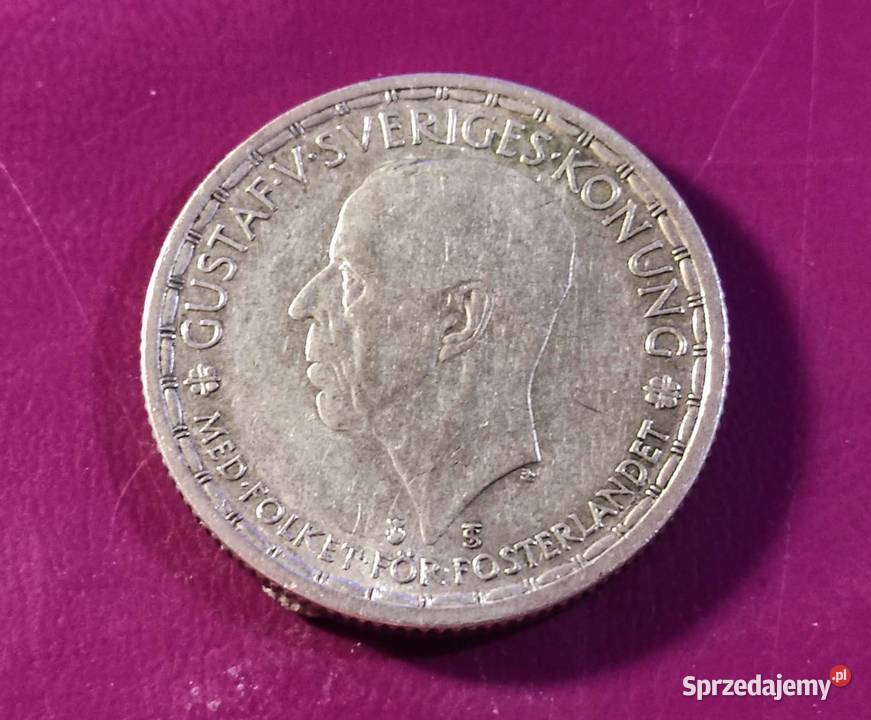 Moneta 2 KORONY 1950 TS SZWECJA Srebro Rzadkość mazowieckie Pruszków