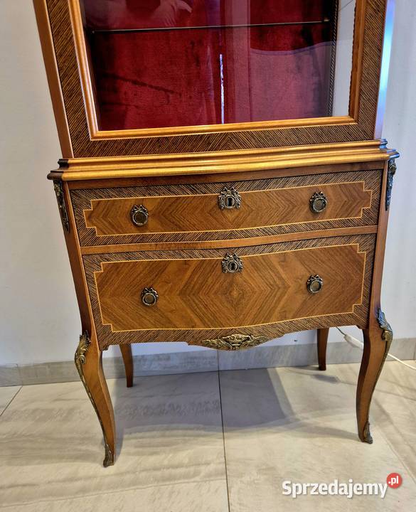 Witryna z intarsjami w stylu Ludwikowskim Rokoko kujawsko-pomorskie Bydgoszcz