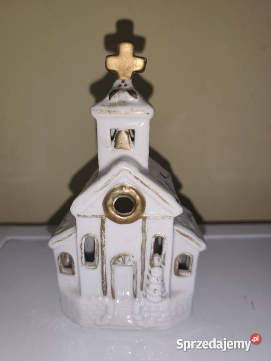 Świecznik domek porcelanowy kościół na świeczkę Wrocław