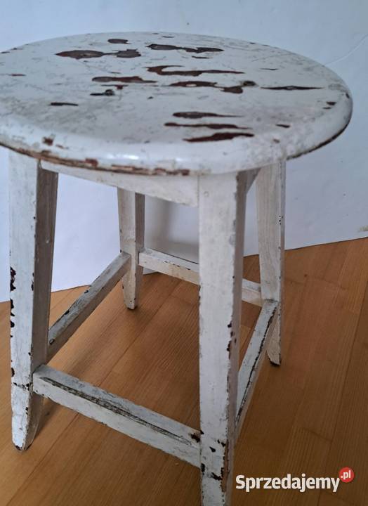 Taboret Drewniany Siedzisko Okrągłe 4 Nogi W Poznań
