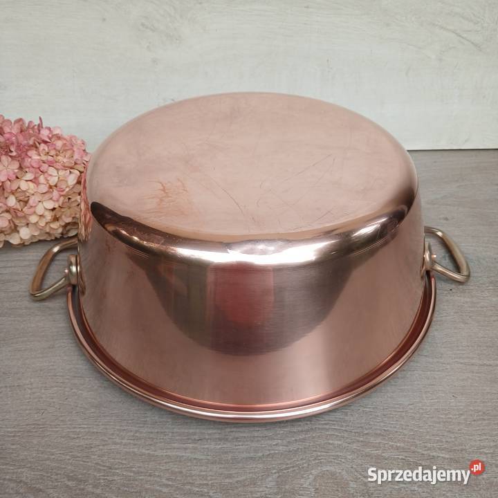 Miedziany garnek do powideł miedziana misa do